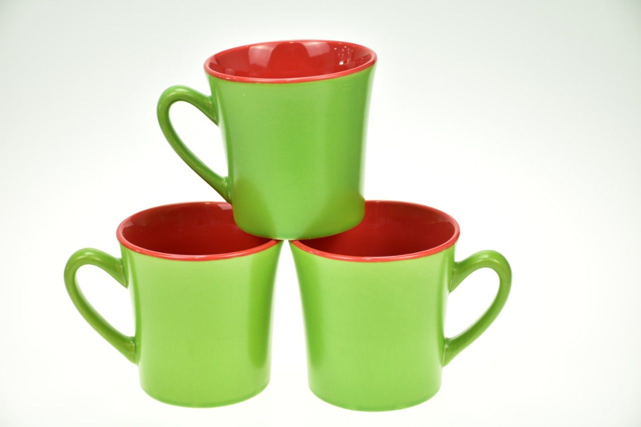 Two Colored Mugs Green Two Colored Mugs Green